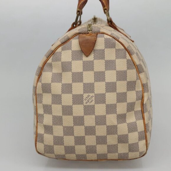 LOUIS VUITTON Damier Azur Speedy 30 Hand Bag N41533 LV Auth 134636 - Picture 4 of 16